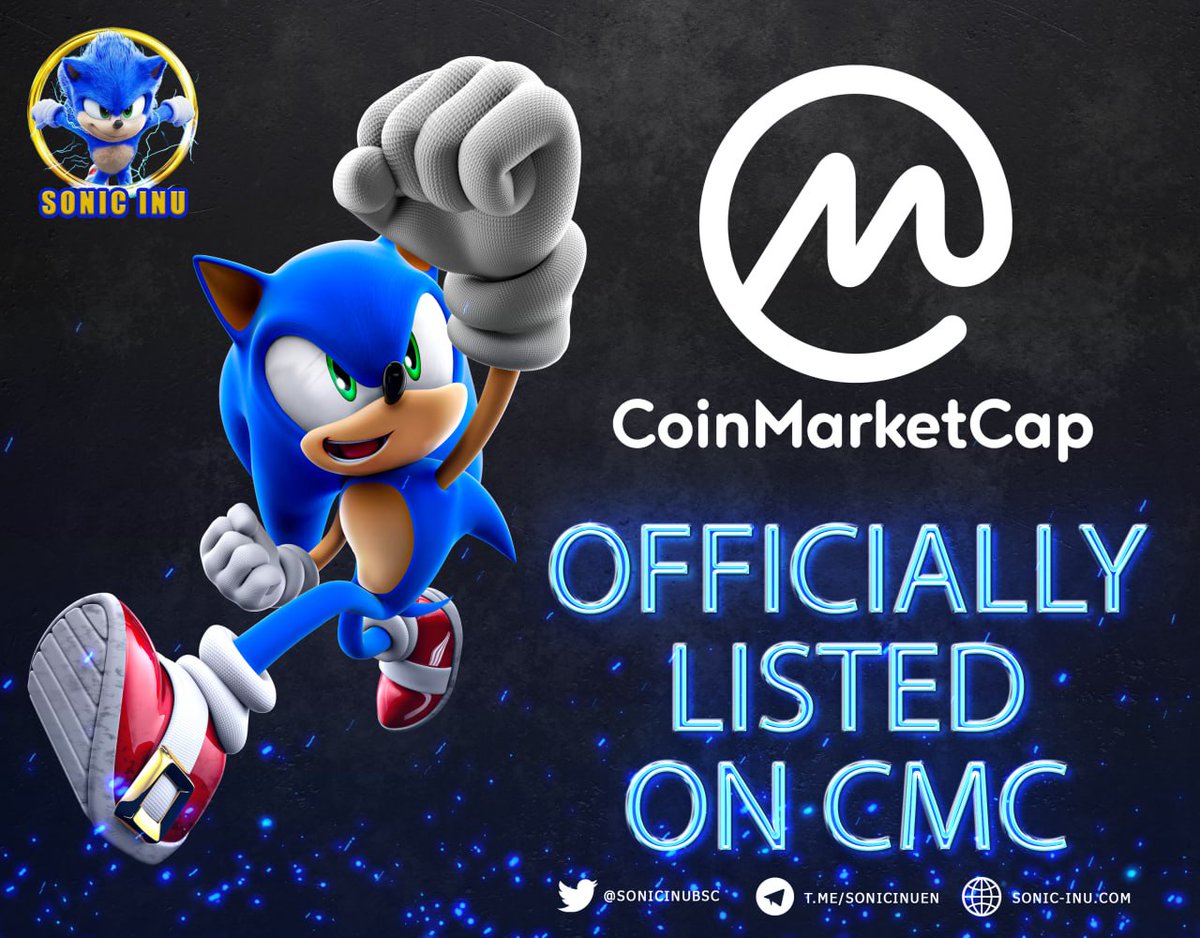 Sonic Inu officially listed on CMC , More than 1700 holders in 9 days and more joining us every day , Sonic will run fast with no stop.

coinmarketcap.com/currencies/son…

dextools.io/app/en/bnb/pai…

<a href="/SonicInuBSC/">Sonic Inu</a>  #CMC #BNB #x1000GEM