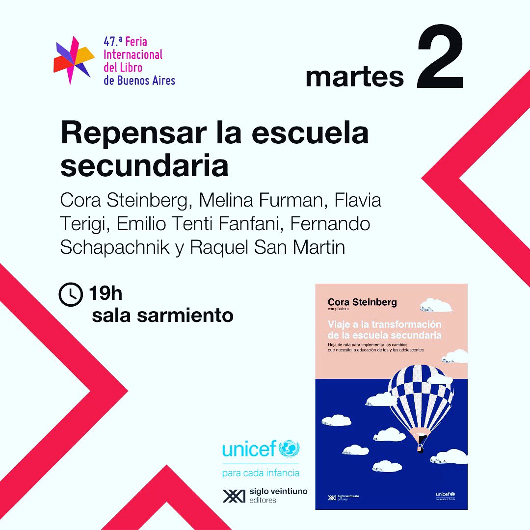 corast's tweet photo. “Viaje a la transformación de la escuela secundaria”llega a la @ferialibro 
✅Porque es una agenda urgente 
✅Porque hay normativas vigentes para avanzar
✅Porque los chicos y las chicas quieren aprender y desarrollar  habilidades en el siglo XXI hoy
✅Porque es su derecho👇🏻 https://t.co/2nz9Pdokru