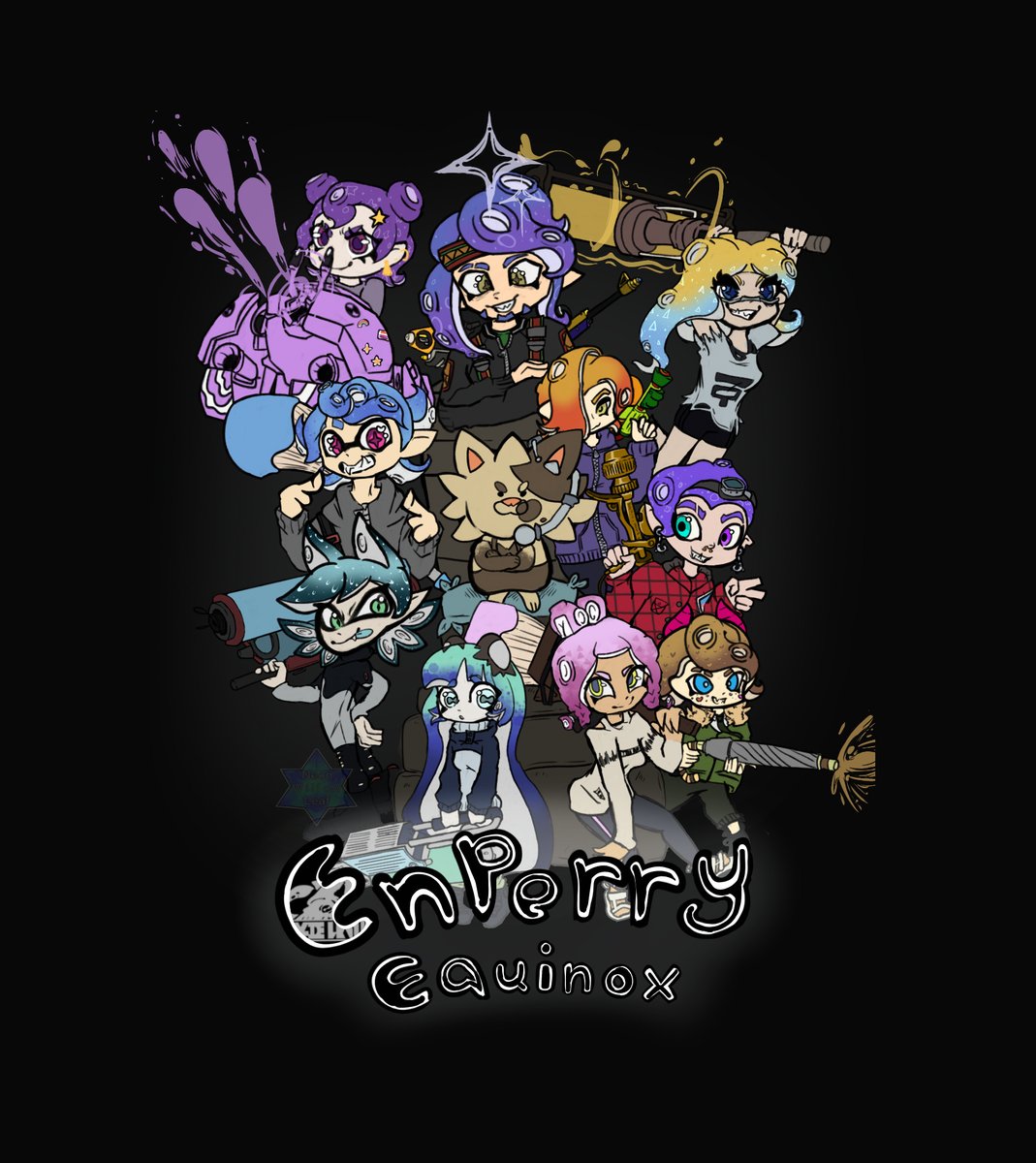 NeonWillowLeaf's tweet photo. enperry equinox!
#Splatoon 
The people in this drawing will be @'tted below: ↓ https://t.co/Ith7fG0sZn