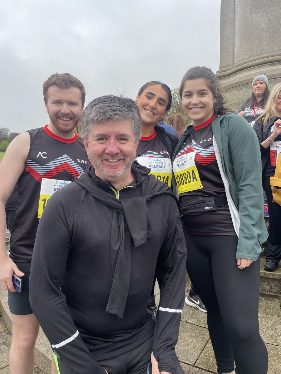 mcmullan68's tweet photo. A privilege to run with ⁦@qub_swot⁩ relay team today especially with my amazing daughter Aíne raising much needed funds for the charity.⁦@QUBMedEd⁩ https://t.co/kLVFN0acvd