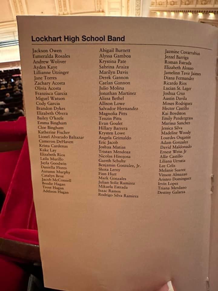 LockhartISD's tweet photo. Congratulations to our Lockhart Lions on their historic performance at Carnegie Hall in New York City this afternoon!  🎶 They have been #LockedOnExcellence in preparation for this moment, #UnlockingPotential in themselves and inspiring our whole community! #LockhartLeading https://t.co/VPc32Vrpwu
