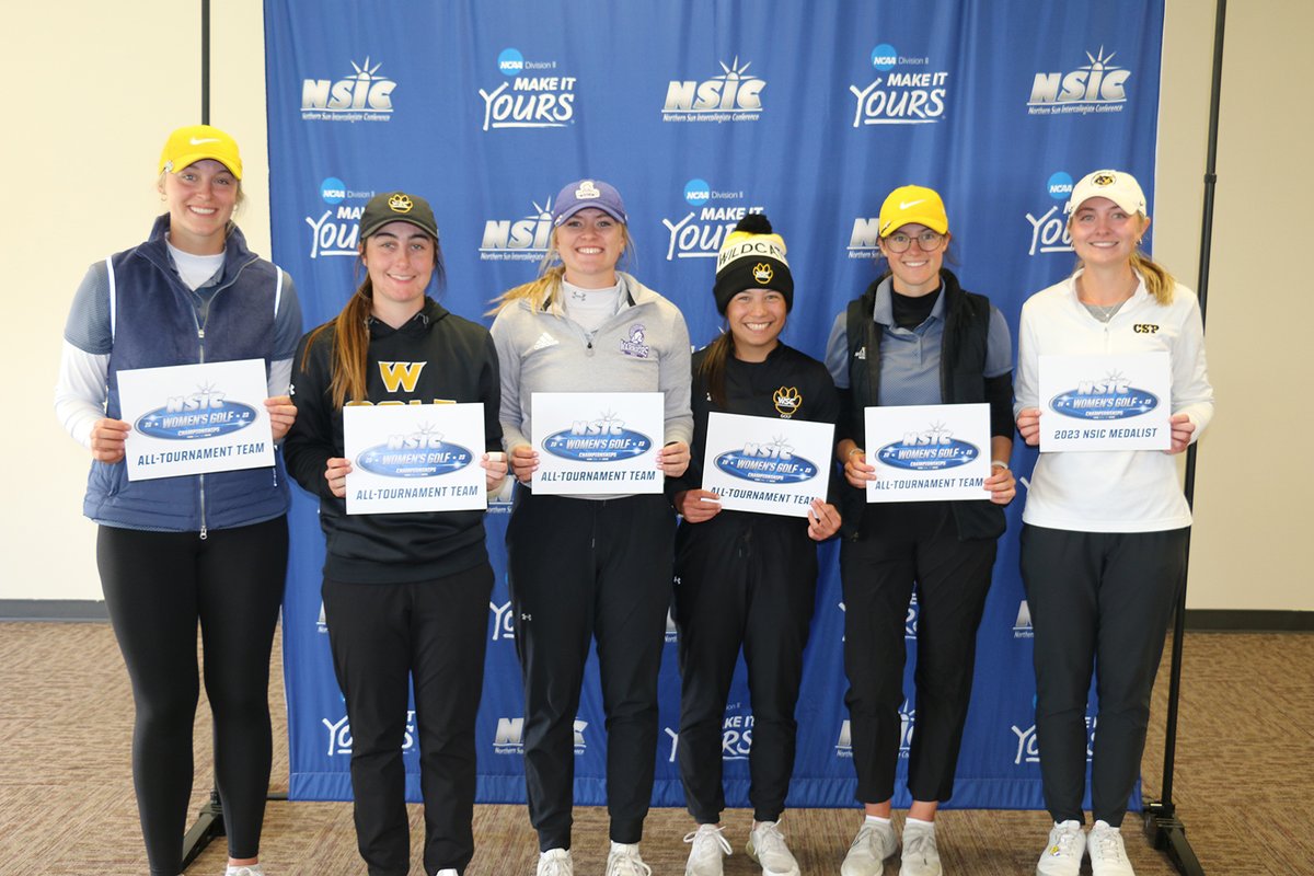wscwildcats's tweet photo. Third place finish for @WayneStateGolf at NSIC Championships - Jazmine Taylor and Saffire Sayre named to All-Tournament Team.  #NSICWGOLF
https://t.co/dulPdSsiEc https://t.co/xAOFKrEzDi