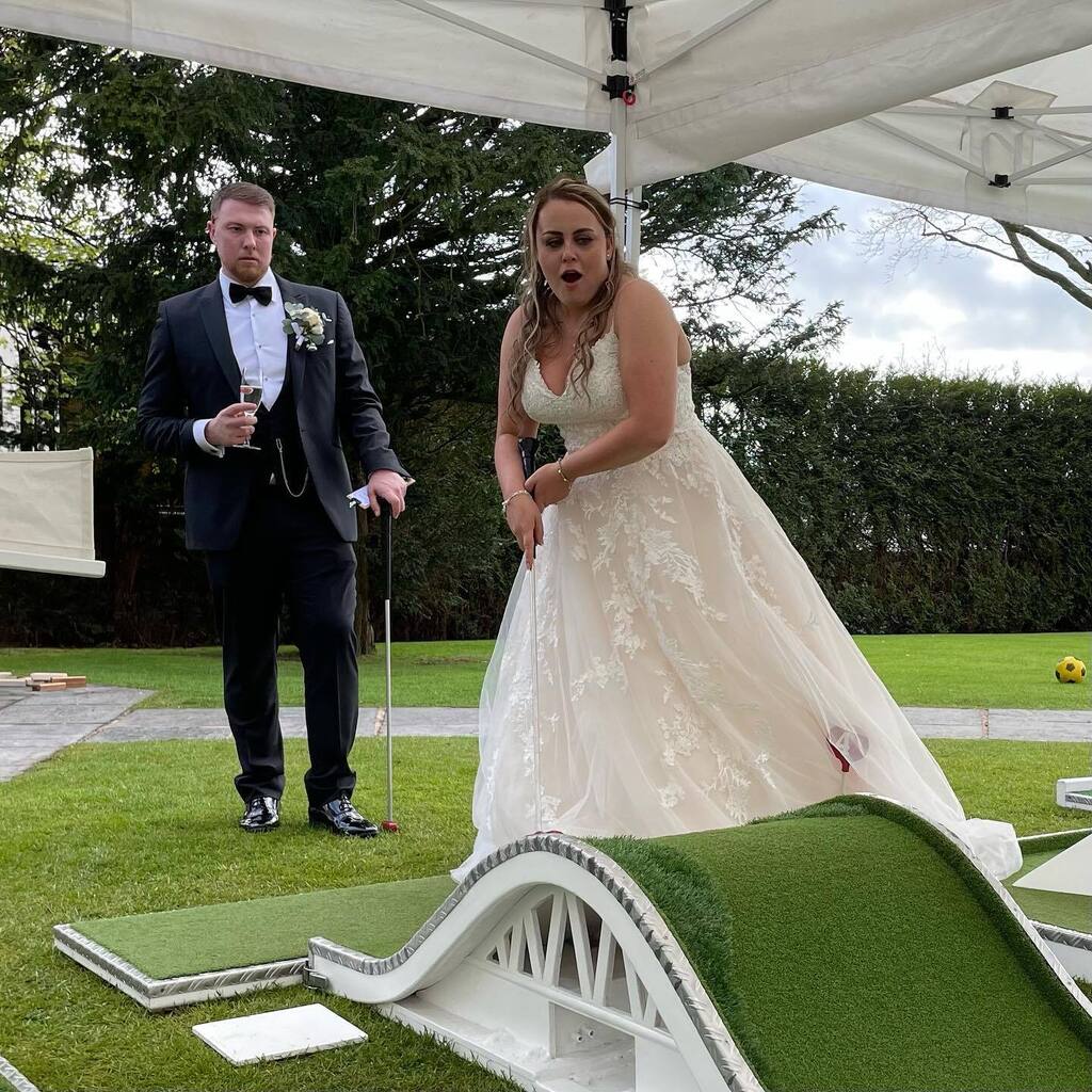 crazy9golf's tweet photo. Our first event at the fabulous @west_tower celebrating the marriage of Georgie &amp; Matt.  Rain didn’t put a stop to the fun everyone had.  As always it was great working alongside the talented @eventcheshire #venuedressing and the brilliant @andy_murphydj… https://t.co/cp0jqrYV5L https://t.co/SeobUD4Wwt