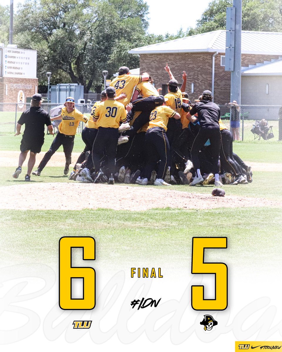DAWGS. ON. TOP. 🐶 

<a href="/zachlongshore/">Zach</a> picks up the win in relief &amp; <a href="/5alecsanchez/">Alec Sanchez</a> walks it off in the regular season finale to clinch the SCAC title 🏆 

#IDN | #TLUBaseball