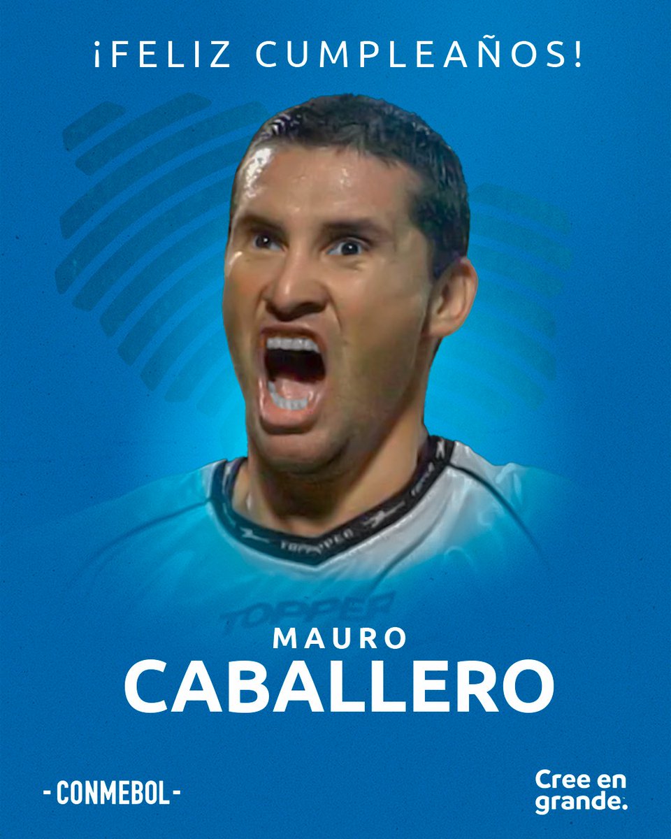 CONMEBOL's tweet photo. ¡Feliz cumpleaños, Mauro Caballero! 🇵🇾🎂​

Campeón de la CONMEBOL #Libertadores 2⃣0⃣0⃣2⃣ con @elClubOlimpia, festeja sus 5⃣1⃣ años. 🏆⚽️​

#AniversarioCONMEBOL #CreeEnGrande https://t.co/VT4UK4cmgf