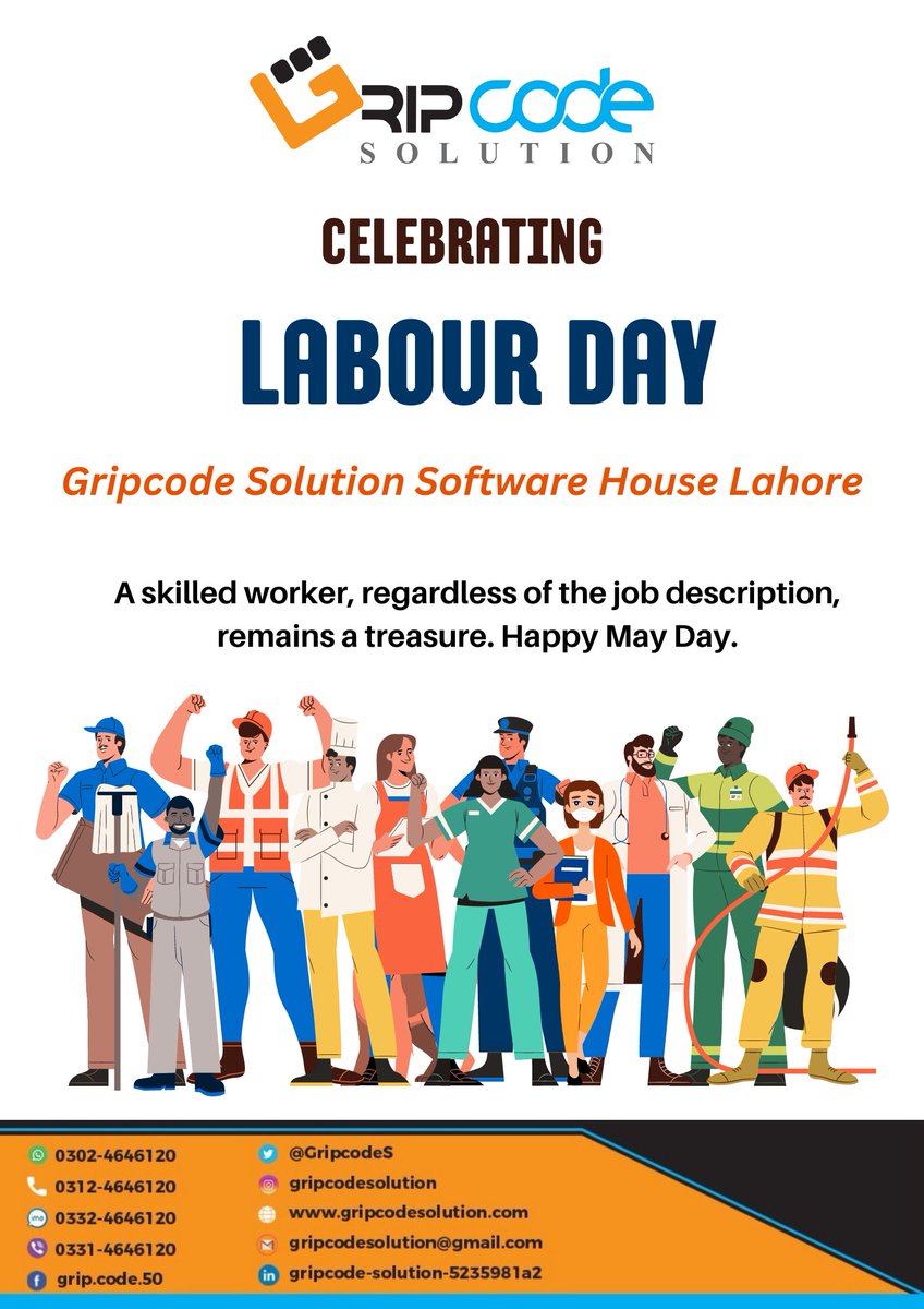 GripcodeS's tweet image. The staff of the Gripcode Solution Software House salutes all those workers who have contributed to the development of our society &amp;amp; country by respecting their hard work and dedication.

#artificialintelligence #datascience #machinlearning #deeplearning #superioruniversity #uol
