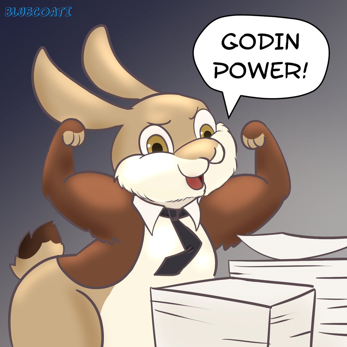 BlueCoati's tweet photo. A fanart of Conejo Godin, @malengil webcomic.  Best webcomic about an average mexican office worker.
Un fanart del Conejo Godin webcomic. Mejor webcomic sobre un oficinista mexicano promedio. #fanart #conejo #webtoon #conejogodin https://t.co/BQR9hMepmI