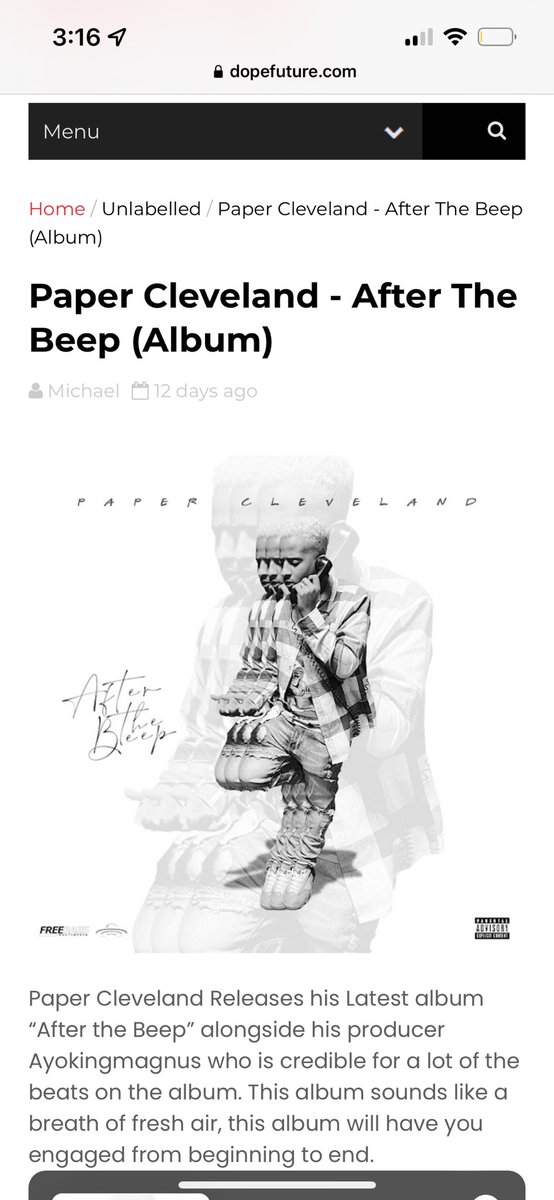 PaperCleveland's tweet image. Go Stream My New Album “After The Beep” 

I mean it’s what everyone is banging !! From Indy to Russia ta Canada ta Switzerland to Alaska I mean you name it !! 

album.link/i/1662230890