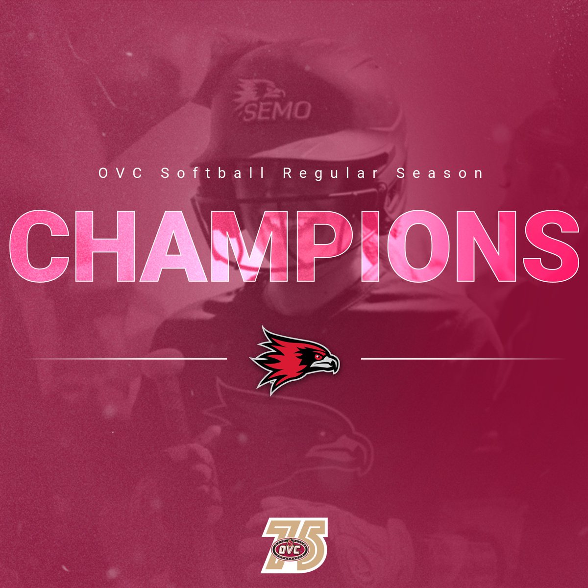 OVCSports's tweet image. 🏆 𝓒𝓗𝓐𝓜𝓟𝓘𝓞𝓝𝓢 🏆

With its doubleheader sweep of UT Martin, @SEMOsoftball clinched the OVC Regular Season Softball title. 

#OVCit | #OVC75 | #LetsSoar