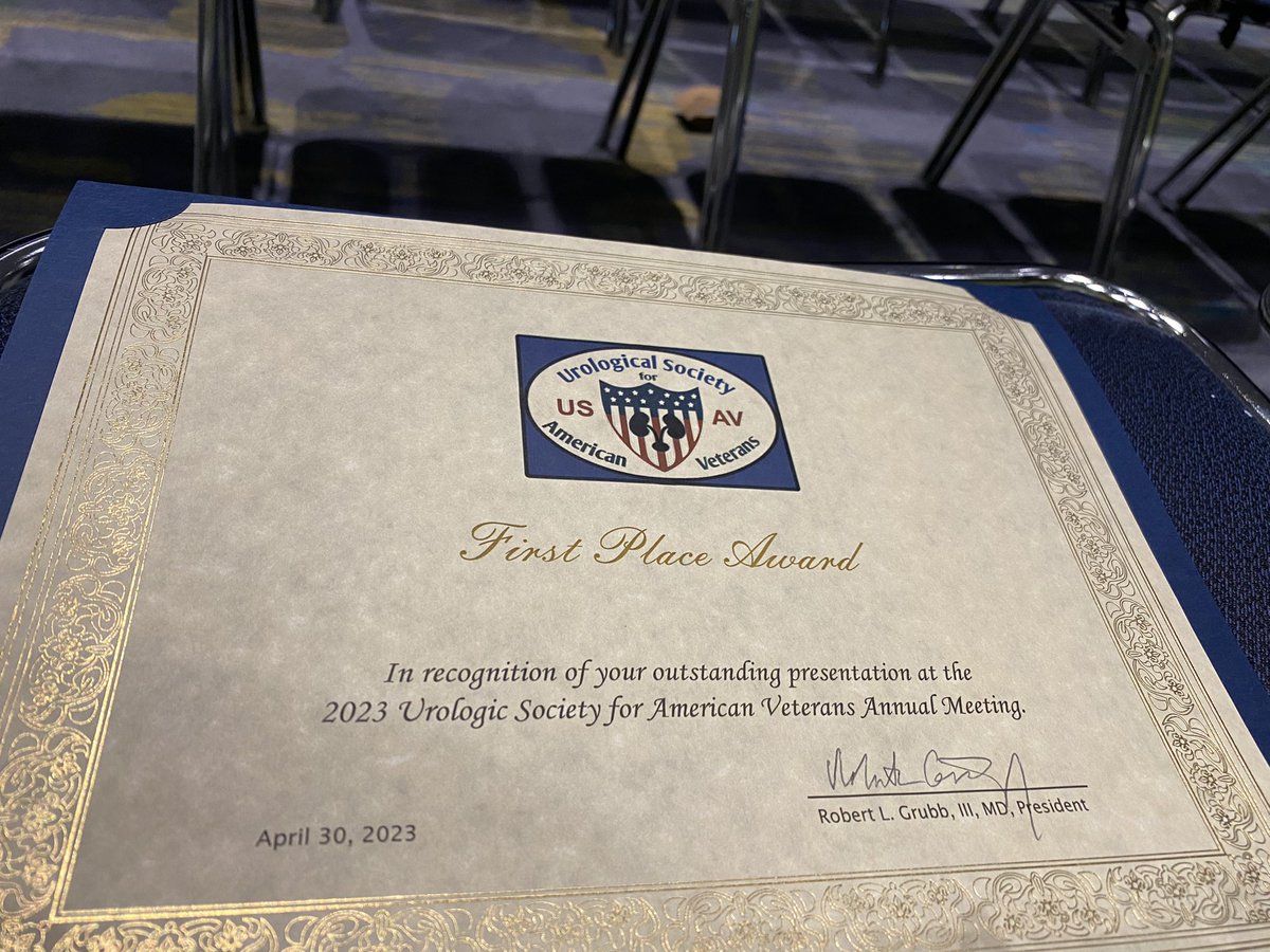 It’s official!

Proud of my better half <a href="/GhazalKhajir/">Ghazal Khajir</a> who received the First Place Award from Urological Society American Veterans for her superb presentation at #USAV #AUA23 🤩🇺🇸🎉🎊 Huge congrats to you &amp; your great mentors <a href="/dr_sprenkle/">Preston Sprenkle, MD</a> <a href="/mleapman/">Michael Leapman</a> <a href="/DanielHalstuch/">Daniel Halstuch, MD</a> <a href="/Yale_Urology/">Yale Urology</a>