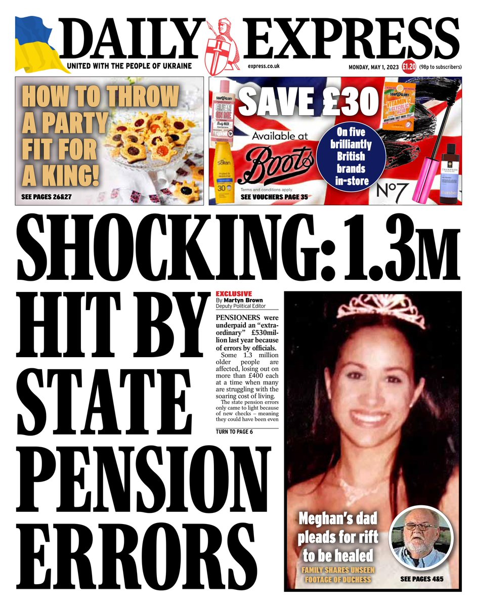 Daily Express on Twitter "Monday's front page Shocking 1.3m Hit By