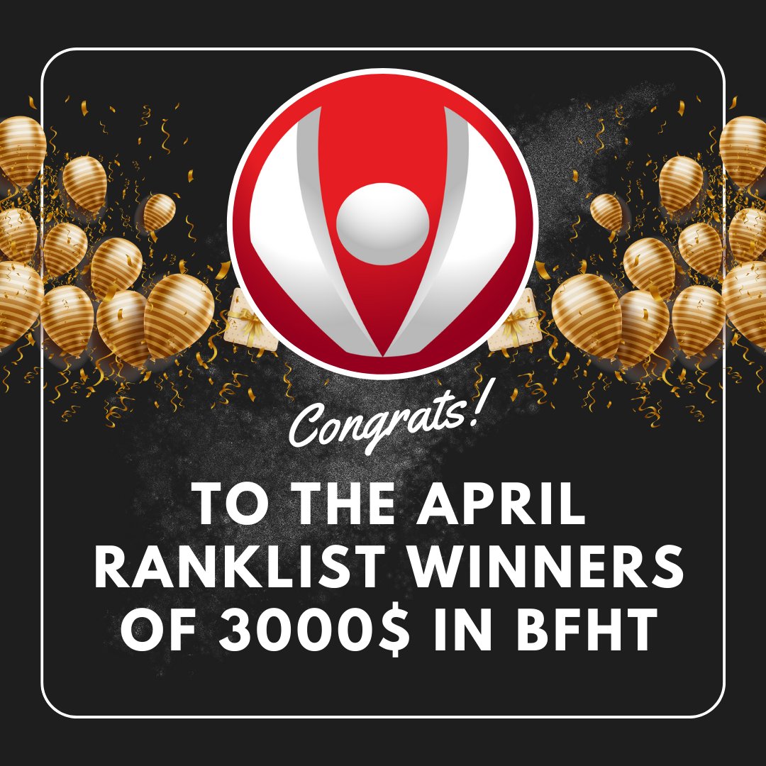 Congratulations to all the sporty and lucky winners!!!!
3000$ in $BFHT goes to you!  🥁🤩

what an amazing month!

Please get in touch by 3.5. 12pm CET at the email address support@befaster.fit. Tell us your position and your Bep20 Wallet where you want us to transfer the $BFHT