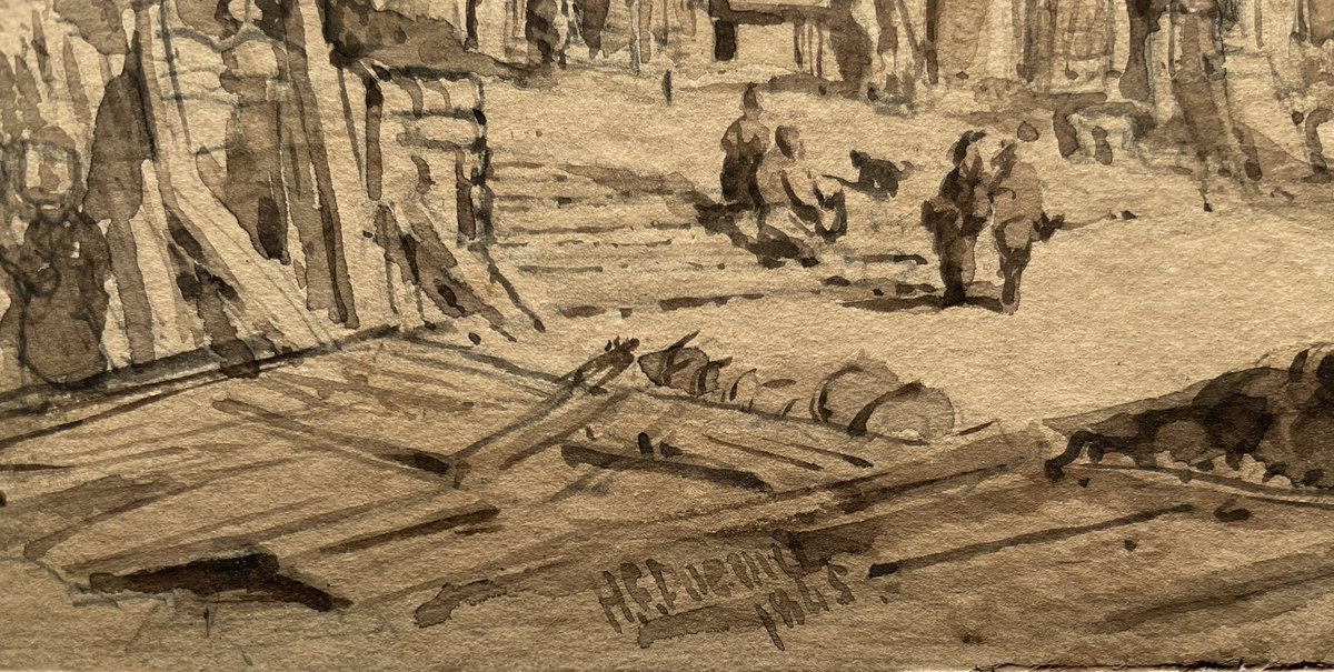 ConserveScot's tweet photo. Any thoughts on this signature on a watercolour of Low Calton (Edinburgh) from 1845? H.G.Duguid perhaps? Right kind of date and subject matter, but not sure it’s his style? https://t.co/DQnq8KTWEG https://t.co/JWJzQel84N
