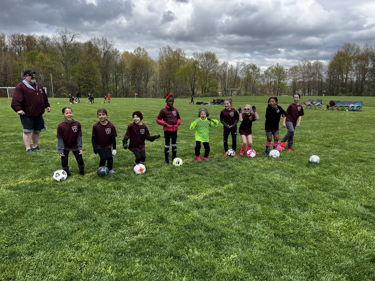 U10 girls warming up before their first home game.