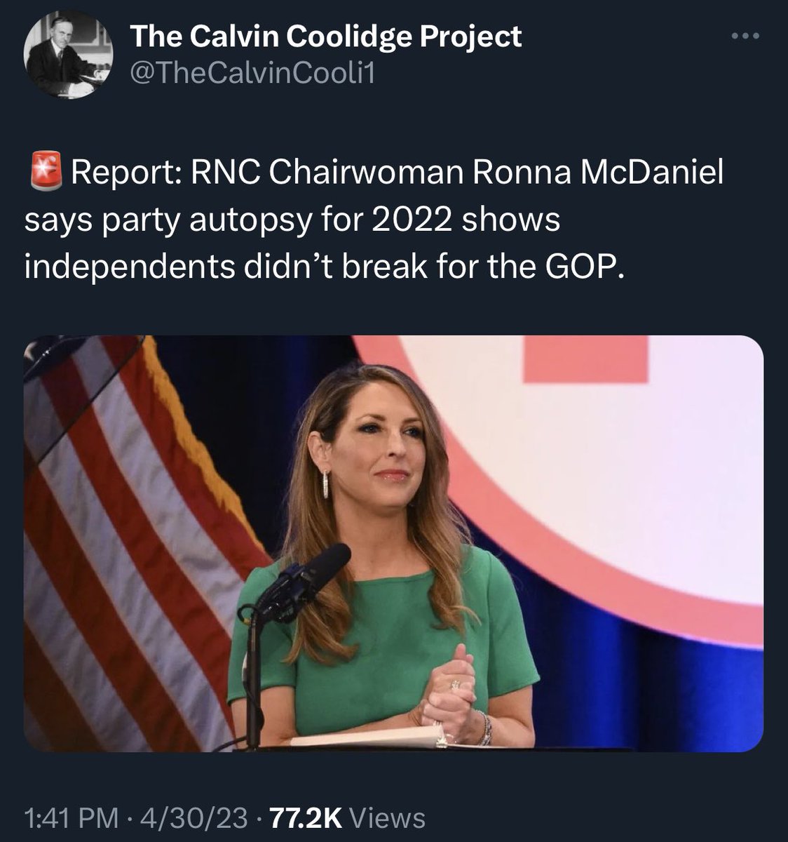 RonFilipkowski's tweet photo. I’m shocked they didn’t care more about drag queens, CRT, and Hunter Biden’s laptop. https://t.co/xD49Pdg7IT