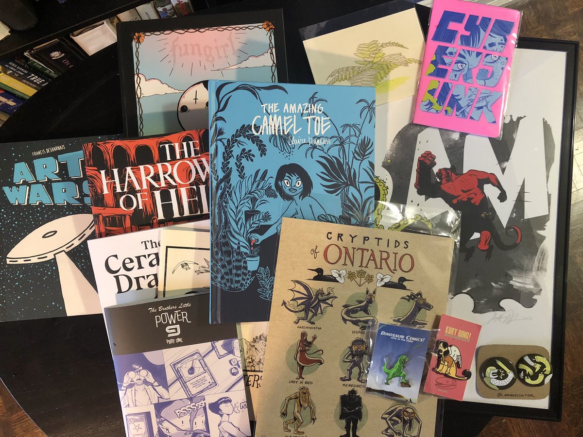 I really love #TCAF2023. There are very few things I can blow my budget on that make me so happy, but a foot tall stack of new books and some great prints hits the spot