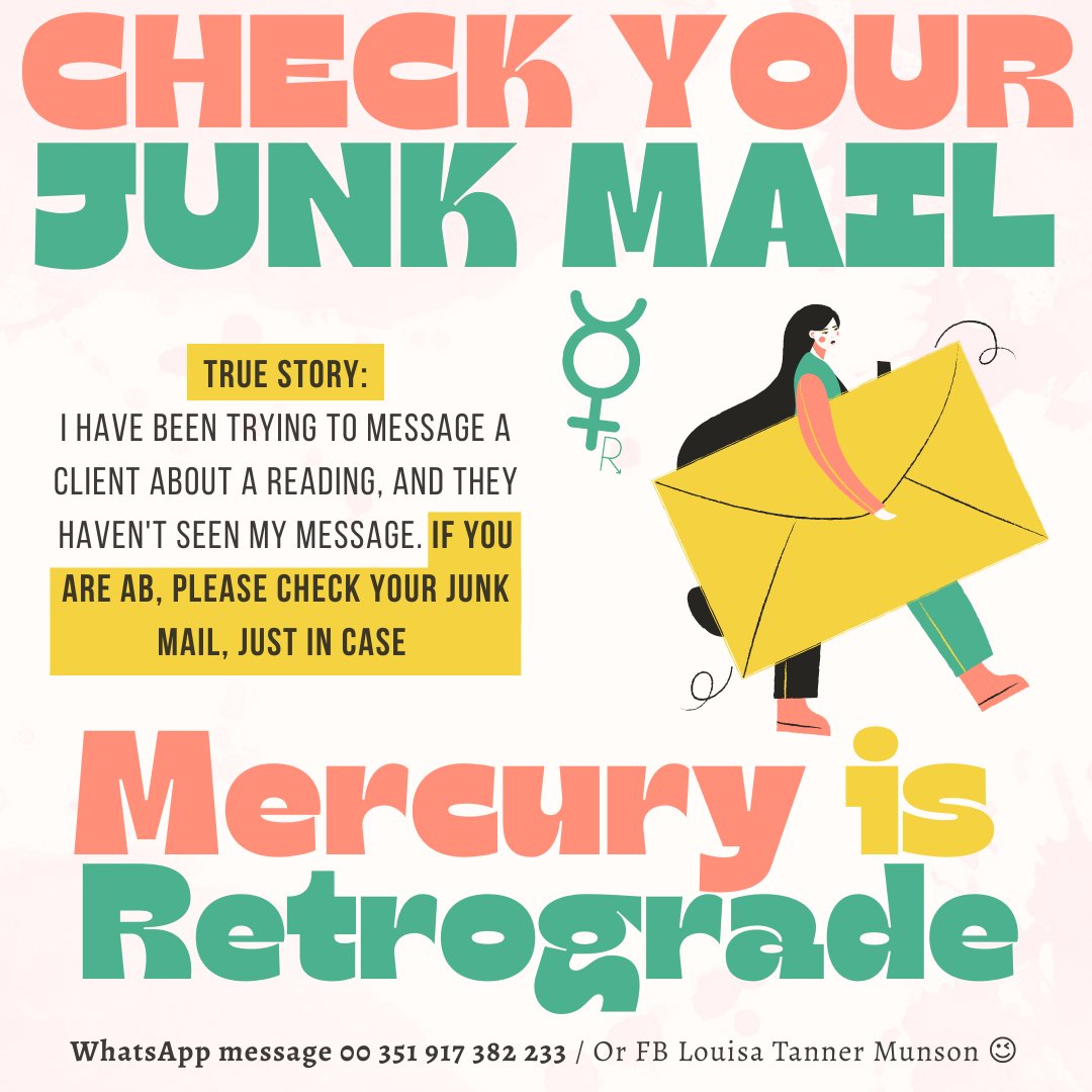 If your initial are AB and you've booked a reading with me, please check your JUNK EMAIL. I have been messaging you. #MercuryRetrograde