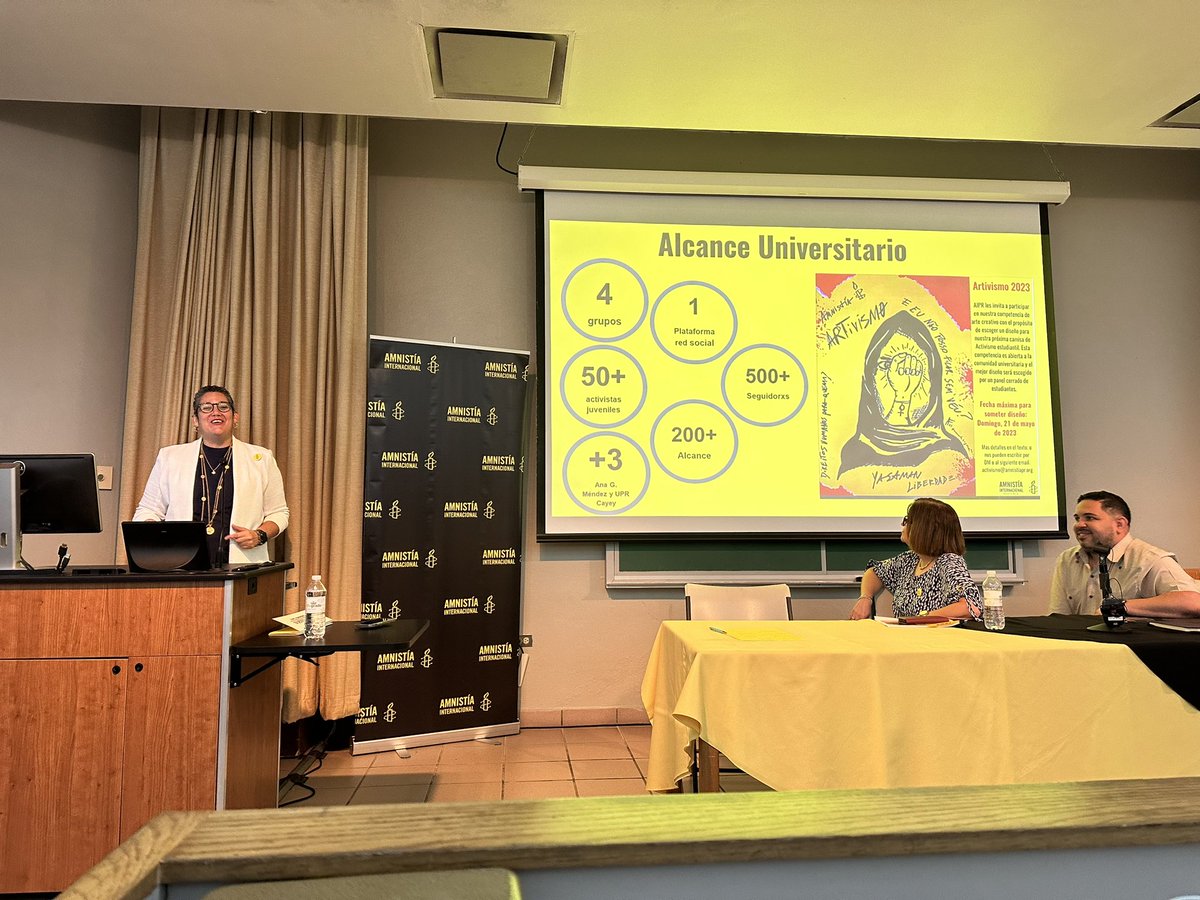 evelynmroman's tweet photo. 🕯️💛 Fin de semana de Asamblea General de @AIPuertoRico. Gente linda, gran trabajo. Gracias @Anjhula por visitar nuestra sección y escuchar nuestros retos, logros y planes. #OneAmnesty @lizagallardo ¡Gracias! https://t.co/ieBUaX6LIF