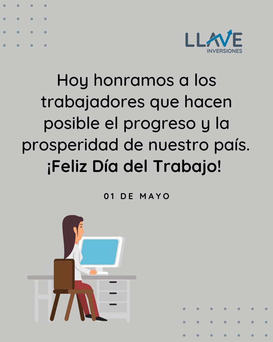 llavepy's tweet image. ¡Feliz día a todos, muy especialmente a cada miembro del equipo #LlaveInversionesPy! 🥳👏

¡Tu colaboración y habilidad es importante! 🥳

#DíadelTrabajador