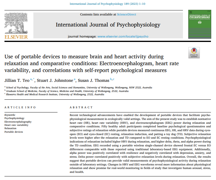 Stuart Johnstone (@stujohno1969) on Twitter photo Congratulations to <a href="/jilltteo/">Jillian Teo</a> on the publication of the 2nd study from your PhD! Such great work supporting the use of portable measurement of EEG and HRV outside of laboratory settings to investigate human arousal, stress, and health. <a href="/SusanThomas_/">Sue Thomas</a>
<a href="/uowresearch/">UOW Research</a> <a href="/UOWASSH/">Faculty of the Arts, Social Sciences & Humanities</a> Congratulations to <a href="/jilltteo/">Jillian Teo</a> on the publication of the 2nd study from your PhD! Such great work supporting the use of portable measurement of EEG and HRV outside of laboratory settings to investigate human arousal, stress, and health. <a href="/SusanThomas_/">Sue Thomas</a>
<a href="/uowresearch/">UOW Research</a> <a href="/UOWASSH/">Faculty of the Arts, Social Sciences & Humanities</a>