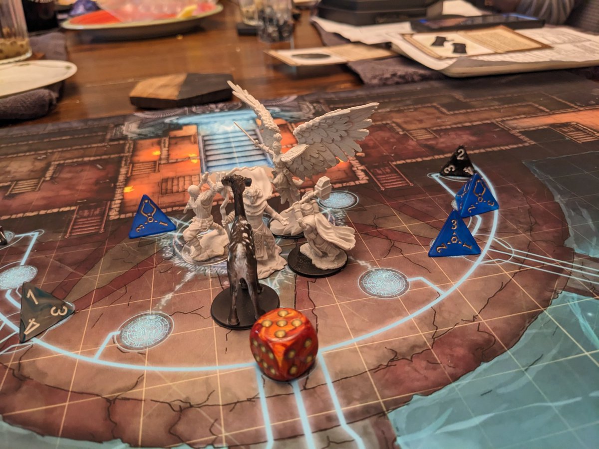 NickFairDesign's tweet photo. ALL-IN!!! 

I just finished DM'ing a homebrew dungeon-crawling campaign for my family where I taught my Mom &amp; Dad how to play D&amp;D. This was the final scene before the death of the big bad: a dogpile in a pocket dimension. What an absolute blast. https://t.co/jH7biTosiK