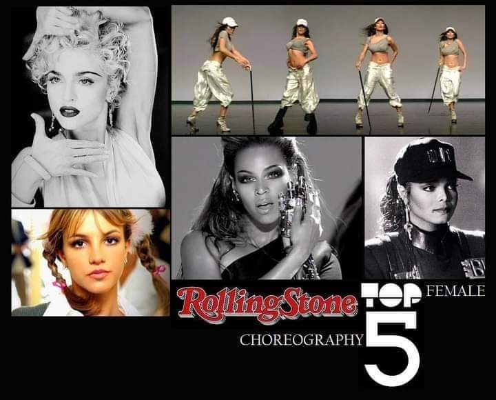 👑 The iconic 5 best female choreographies of all time according to Rolling Stone magazine

1.- Vogue - @Madonna
2.- Get Right - @jenniferlopez
3.- Single Ladies - @Beyonce
4.- Rhythm Nation - @JanetJackson
5.- Baby One More Time - @britneyspears
