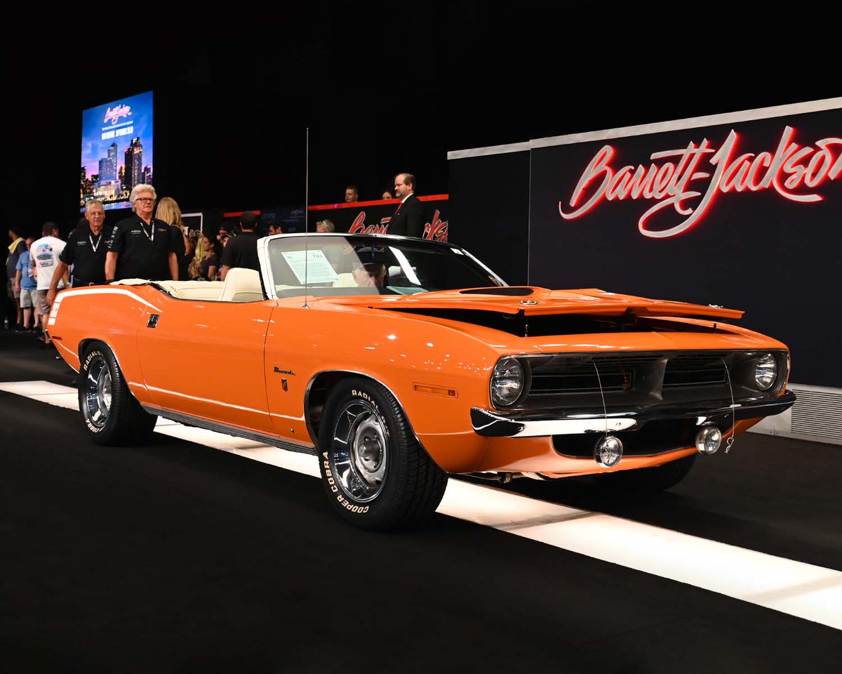 Barrett_Jackson's tweet image. Lot 783 - One of only 36 #Ncode produced for the model year, this 1970 #Plymouth #Barracuda #convertible crossed the block for $110,000 at the 2023 #PalmBeach Auction. 

See more: bit.ly/PB23-1970Plymo…