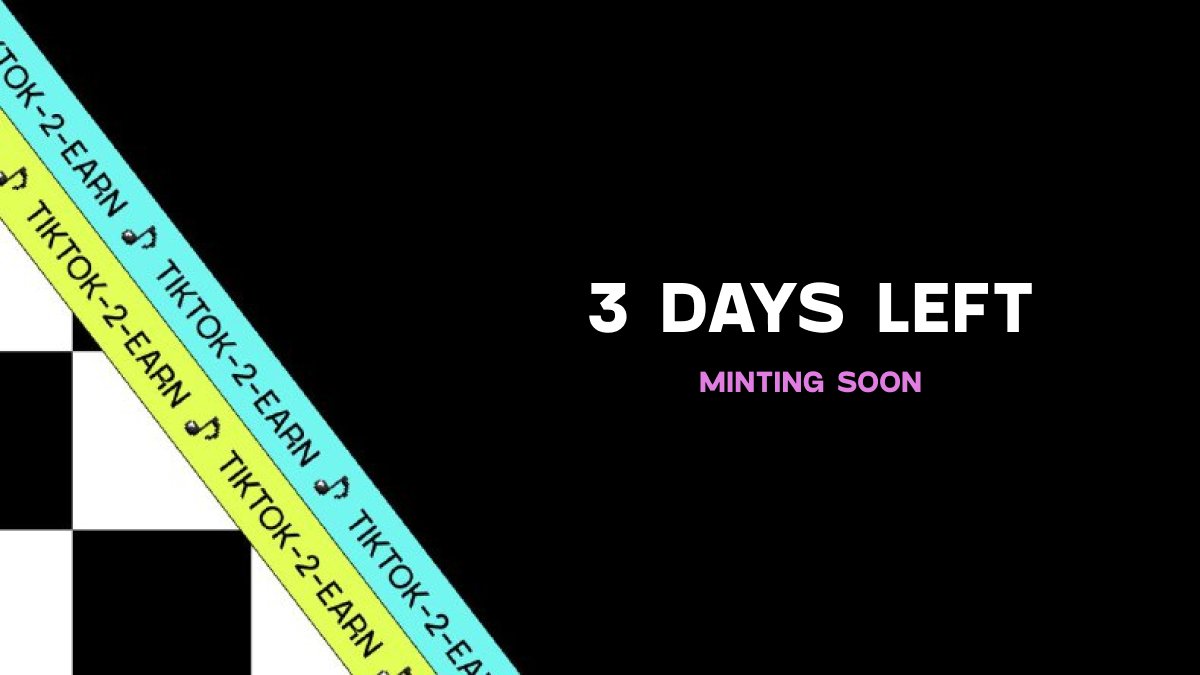 It's happening in 3️⃣days!!!

Don't miss our first mint and get your hands on our Genesis Musical Note NFT for the access to our beta-launch!

⏰May 04, 2023 (WL) / May 05, 2023 (public) 12:00PM UTC

Mark your calendar🎵
#TikTokFi #Web3 #NFT #SocialFi