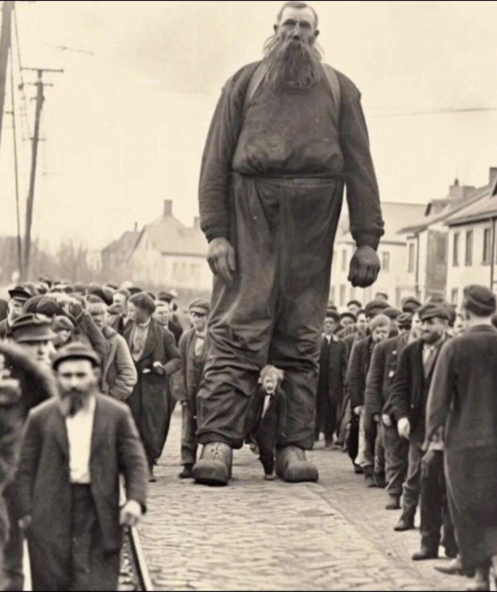 Uno de los últimos  raza de gigantes vivo,  foto tomada en 1901.