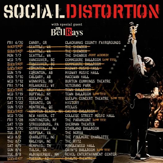 The dates with Social Distortion so far and what is available. Get those tickets!🎟️