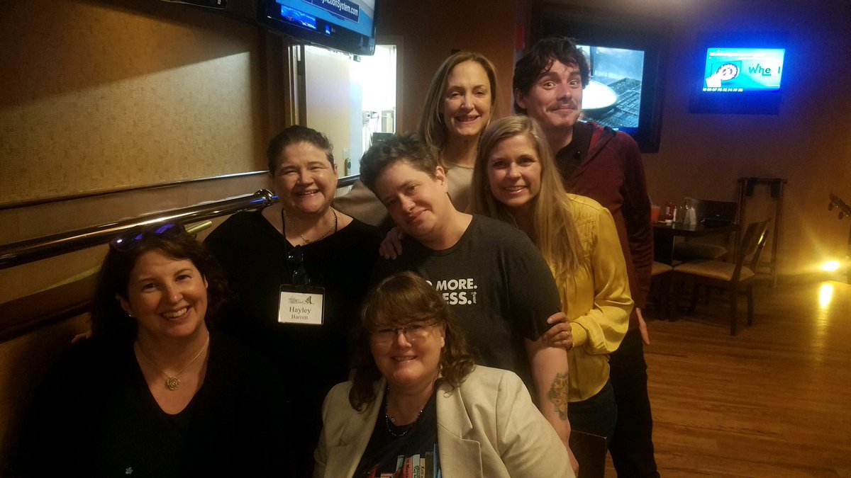 erindionne's tweet photo. What a weekend at #NESCBWI23 ! I have missed seeing my writing family in person so much. My heart is full. 💜@LynMullalyHunt @JoKnowles @wendymmcdonald @hayleybwrites https://t.co/OKBeIX6f0J