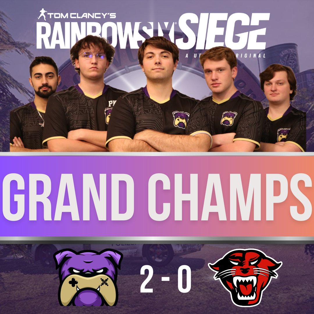 JMU_Esports's tweet photo. YOUR TWO-TIME NACE STARLEAGUE GRAND CHAMPIONS!!! We are so proud of this team and everything they have accomplished!! GGs @DU_Esport and thank you @ButlerEsports for the lovely event! #RollDukes #DukesPlay #GoDUkes #GRANDCHAMPS https://t.co/IemkYyL4lr