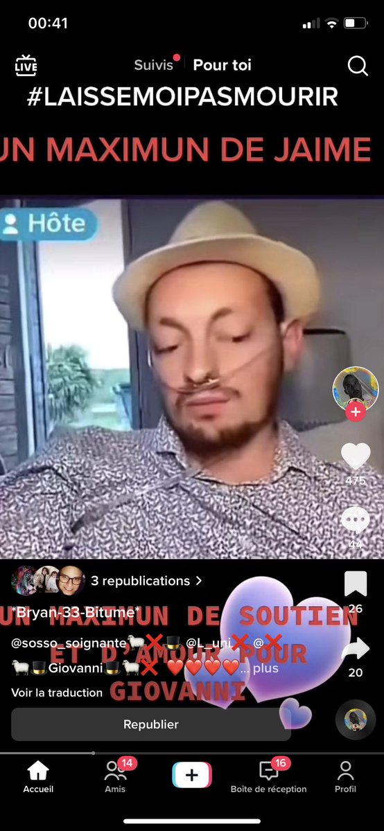 #laissemoipasmourir <a href="/7a8/">Sept à Huit</a> @TPMP <a href="/JL_Reichmann/">Jean-Luc Reichmann</a> 
Allez voir son histoire sur tik tok il a vraiment besoin de toute l’aide possible