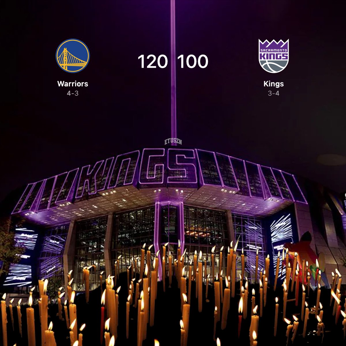 etuszn's tweet photo. they lightin candles tonight in Sac Town🕯️
#dubnation #ripkings https://t.co/Q1xixYGlzz