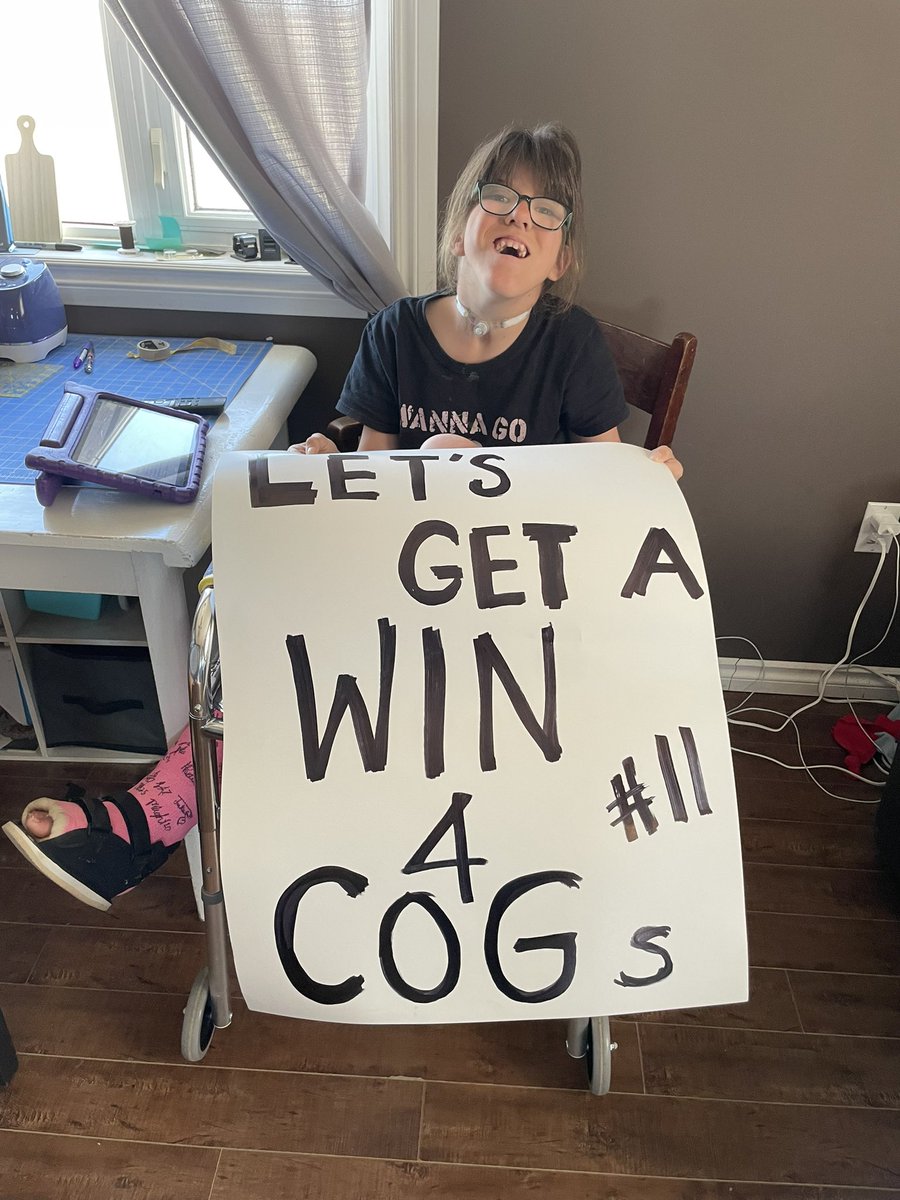 CrunchMomma's tweet photo. Our girl is ready!! 

Cogs you are in our thoughts, your presence will be missed on the ice tonight &amp; the rest of the post season run! 

Join us in showing our support for #11 tonight! @Avalanche supporting &amp; cheering from Saskatchewan! #letsgoavs
#hookdOnNewhook #goavsgo https://t.co/5JmSznVoJS