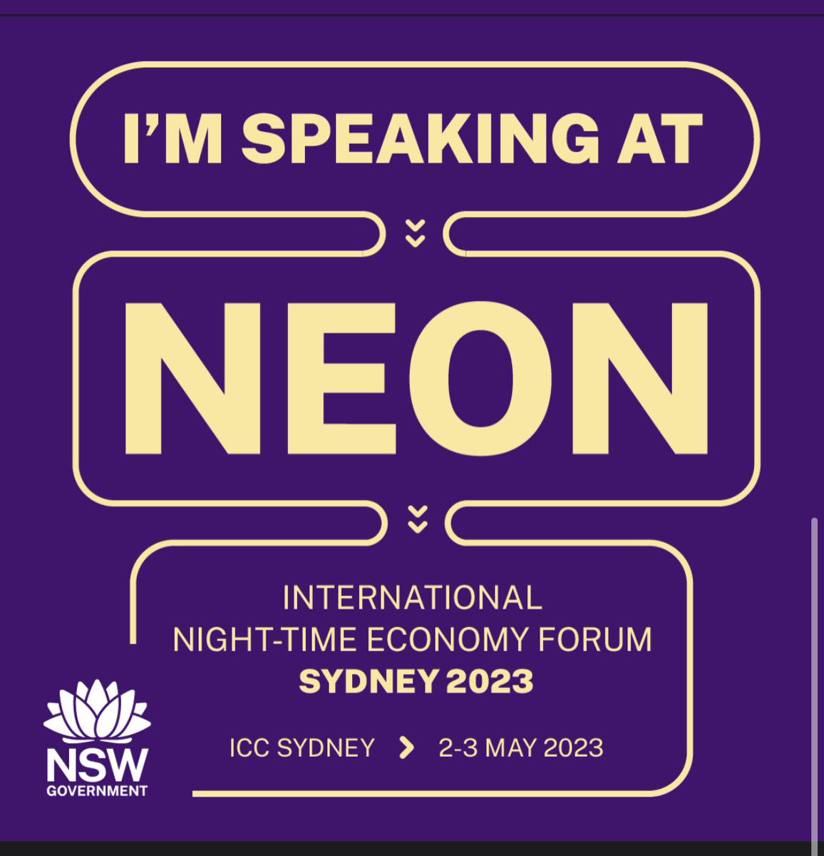 I’m excited to be speaking alongside thought leaders from around the world. The agenda is jam-packed, so looking forward to sharing ideas and innovations around the best global night-time economy initiatives at the NEON forum #NEONSYDNEY2023
