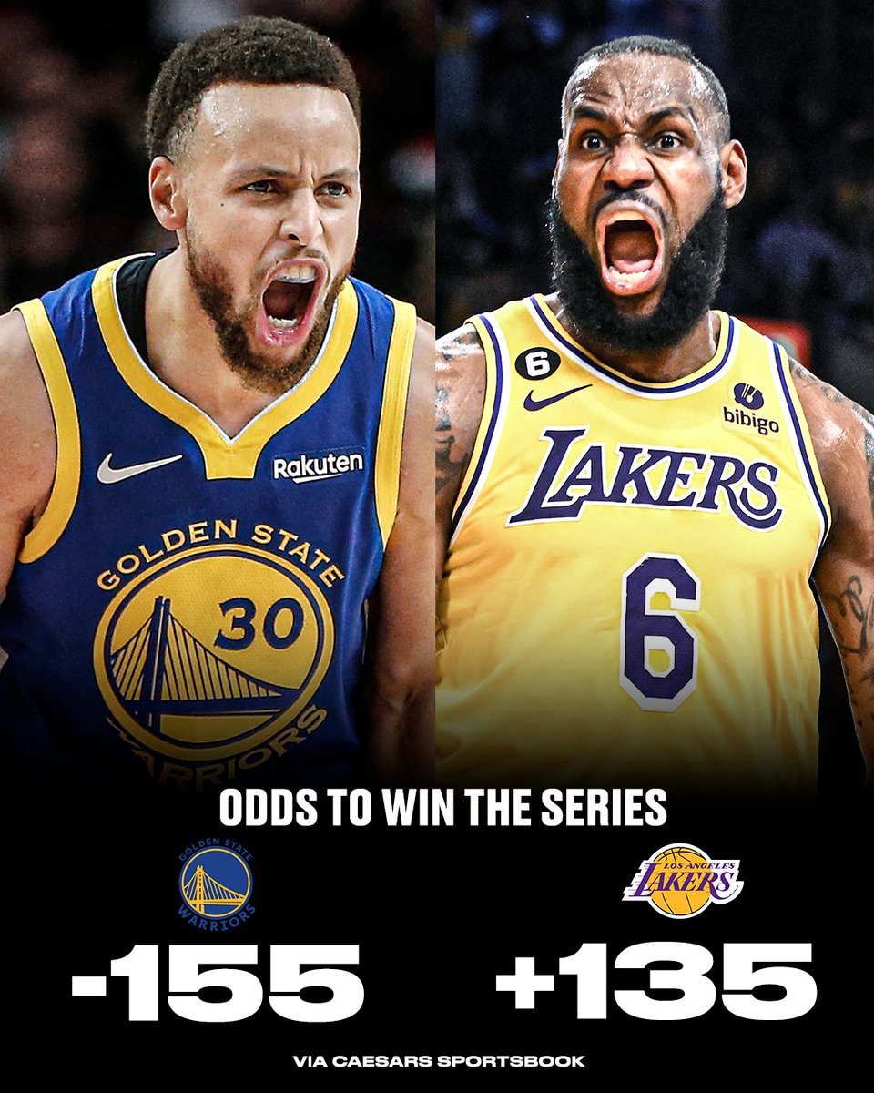 ESPNNBA's tweet photo. The Warriors are favorites over the Lakers 👀 https://t.co/5xWOnWH65D