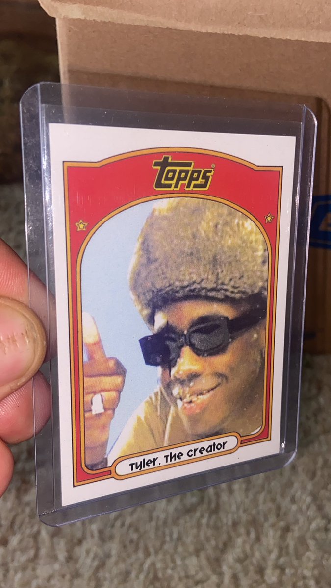 Anyone have any info on this???!
Found it in a bulk box today… 
🤷🤷🤷
… I know it’s not a true Tyler the Creator Topps card…