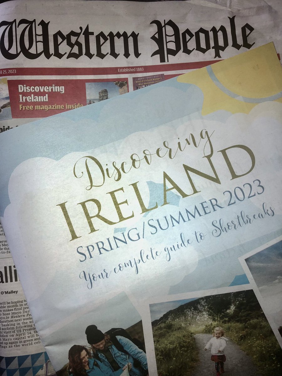 Did you see our full page feature in the  ‘Discovering Ireland’ supplement? It was in <a href="/WesternPeople/">Western People</a>  <a href="/TheNationalist/">The Nationalist</a> <a href="/k_nationalist/">Kildare Nationalist</a> <a href="/TheEchoOnline/">The Echo Newspaper 🗞</a> <a href="/WaterfordNS/">Waterford News&Star</a> <a href="/RoscommonHerald/">Roscommon Herald</a> <a href="/LSNationalist/">Laois Nationalist</a> 

One page is just not enough to showcase #northmayo!!

#mayo #ireland <a href="/ballina2023/">Ballina 2023</a>