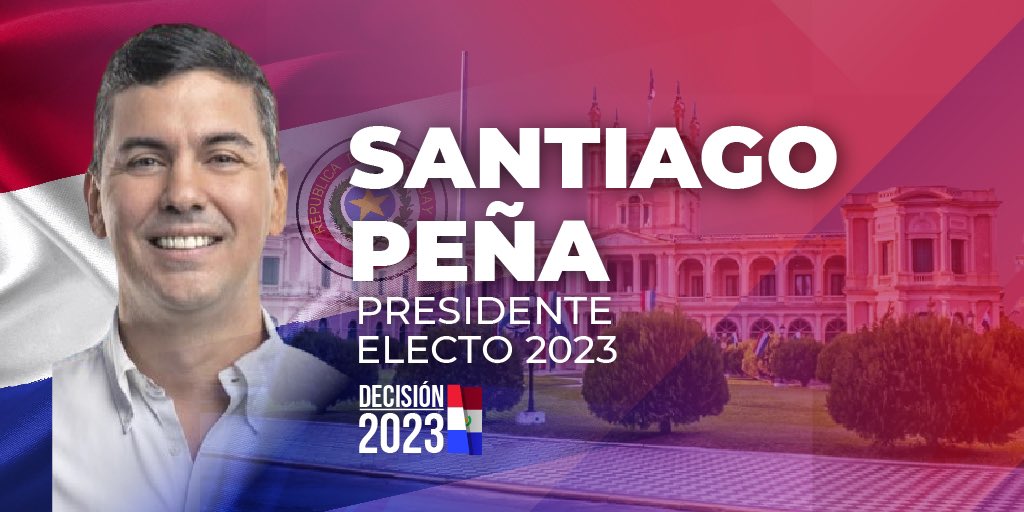 NotiRealPy's tweet photo. #AHORA 🚨 | @SantiPenap, sería Presidente electo de la República del Paraguay 2023 🇵🇾

Con el 64% de mesas escrutadas, según los resultados preliminares del #TREP vía @SomosGEN 
#SantiArrasa https://t.co/Um88Ywjur6