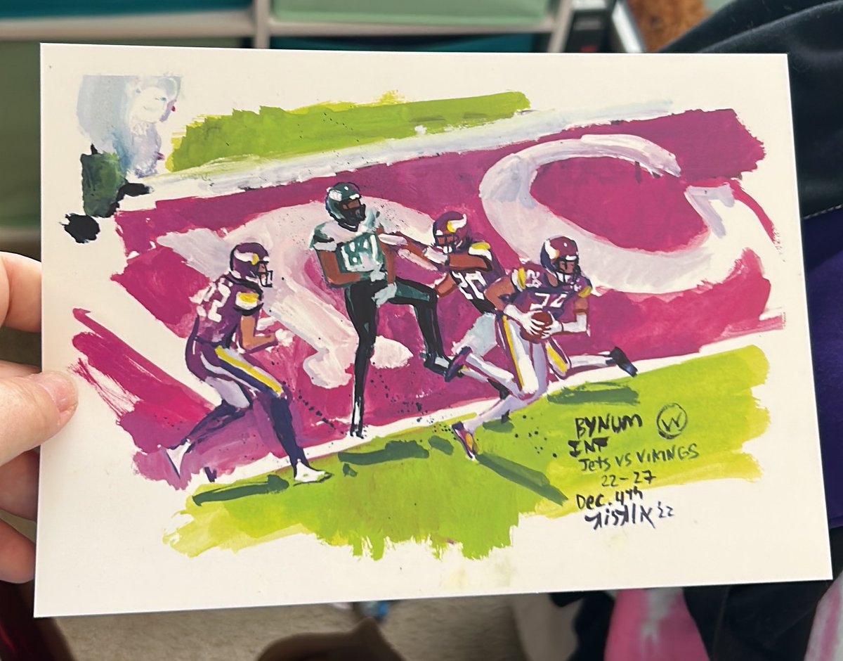 Hey <a href="/Vikings/">Minnesota Vikings</a> fans! Who wants this <a href="/KickliySPORTS/">KickliySPORTS</a> print of the <a href="/Cambeezy_/">Camryn Bynum</a> interception against the Jets?

Follow and RT to enter! I’ll pick a winner Monday evening. ☺️