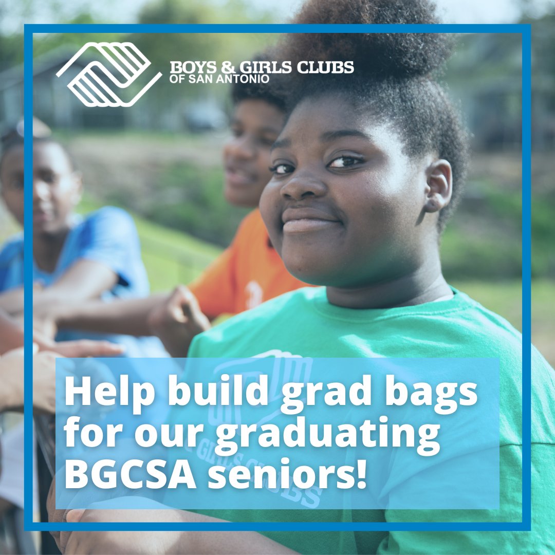 #BGCSA has 17 graduating seniors this year! Most are immediately heading off to college this fall. We want to send them off with their own Graduate Survival Bags. You can help fill those bags and build #GreatFutures by shopping our Amazon list here: amazon.com/hz/wishlist/ls…