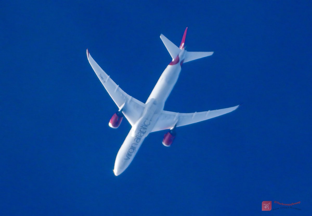 TheSnoopySnoop's tweet photo. Pair of @VirginAtlantic Boeing 787-9 Dreamliners heading over today swapping San Francisco routes
#VS42 G-VDIA 580mph, 41000ft (7.8 miles), SFO/LHR
#VS41 G-VNYL 542mph, 38000ft (7.2 miles), LHR/SFO
#AvGeek #Planespotting #aviation #aviationphotography #nikonphotography https://t.co/YfgZpixMdZ
