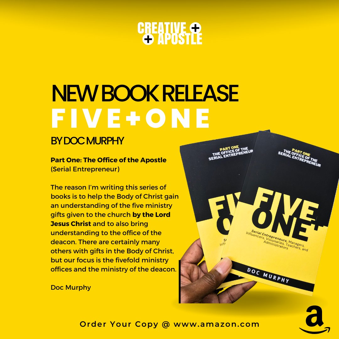 pastordoc's tweet photo. The new book “Five + One Part One: The Office of the Serial Entrepreneur” is now available! Order your copy today! Click here: https://t.co/IhaZrI48EW
#mustread #apostles #fivefoldministry #church #leadership #theofficeoftheapostle #creativeapostle #fiveplusonebook #five+one https://t.co/PtCiBYUwmK