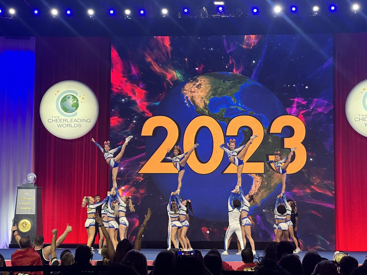 CheerTheory's tweet photo. University Cheer Force - Firestorm absolutely KILLED it! High flying baskets and SO much ENERGY from beginning to end! 💙💚

LSC6 | #CheerWorlds2023 https://t.co/WBRQr1DnRX