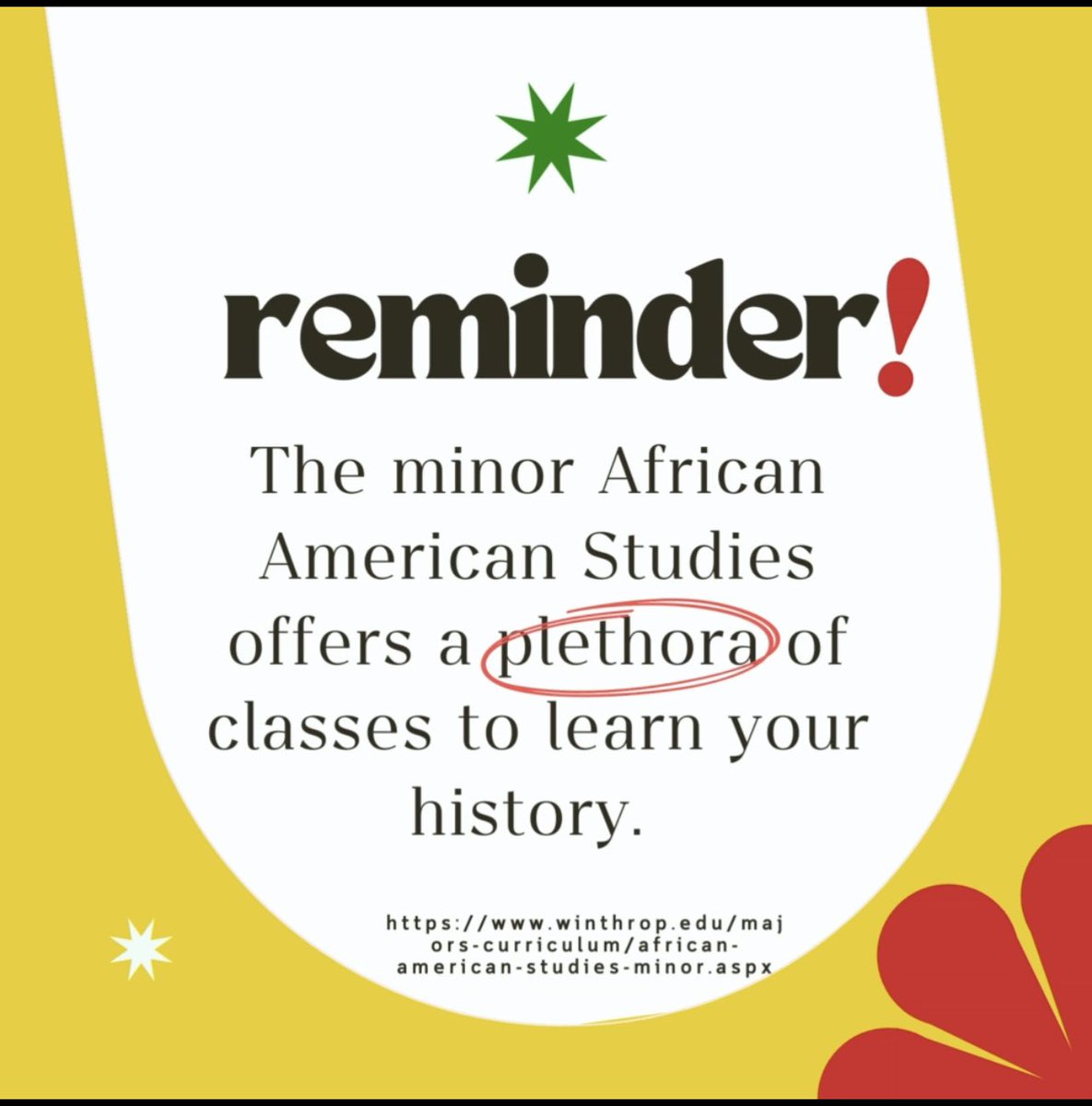 winthropaams's tweet image. Interested in minoring in or knowing more of your history? Check out our course catalog for the different classes we offer here @winthropu!  Classes range from history to literature. Find something that interests you today!