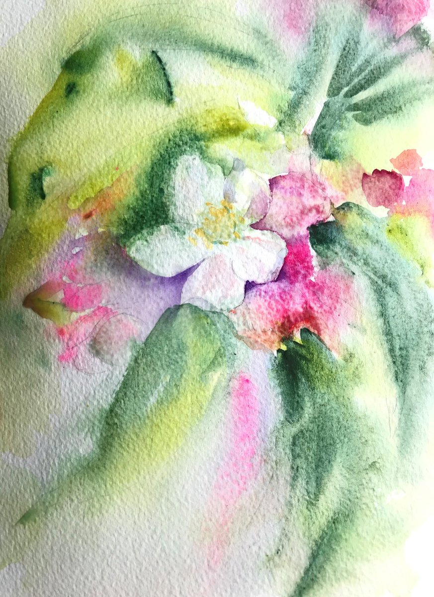 Apple Blossom Abstract Watercolour Art cards perfect Gift for Mum etsy.me/3H7pXJx #shopindie #ukcraftershour #handmadehour #craftbizhour