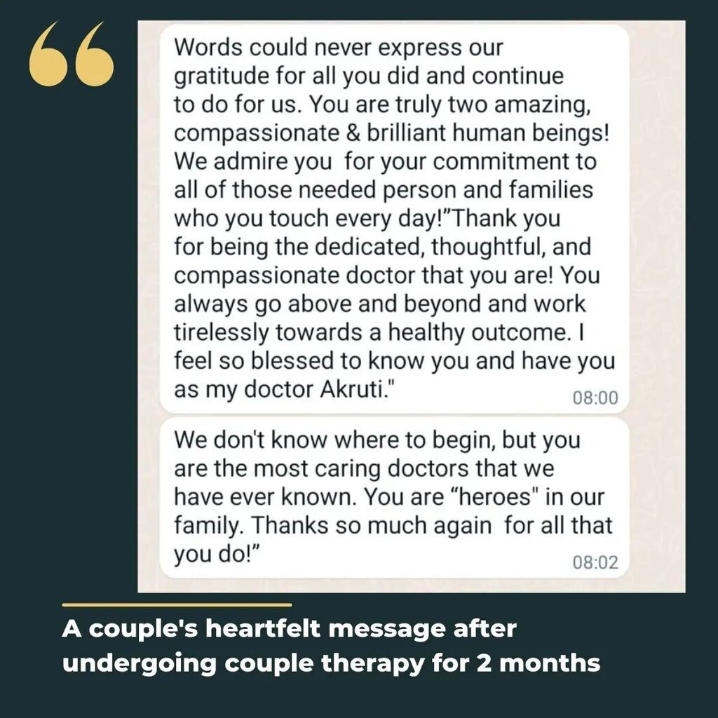 Couple therapy is not only about mending relationship problems.
It goes much deeper! 

When individuals in the relationship are healed, relationship heals!

#Akruti #healthcare #Mentalhealth #relationship #counselling #couplecounseling #relationshipcounselling #relationshipp…