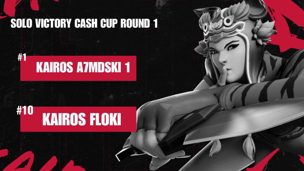 congratulations to our players for their outstanding performance in solo victory cash cup 👏🏽👏🏽

Top1/ KAIROS <a href="/Ahmedcrrr/">A</a> 

Top10/ KAIROS <a href="/Floki_fn/">Floki</a> 

#kairosarehere