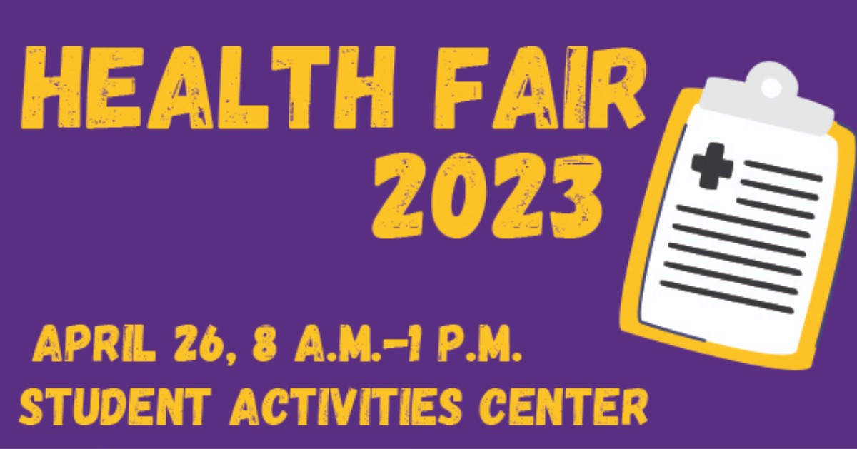 You're invited to KWU's Health and Wellness fair Wednesday, beginning at 8 a.m. in the Student Activities Center! The event will see more than 20 local businesses and campus clubs participating, and many will have giveaways and activities. Admission is free!